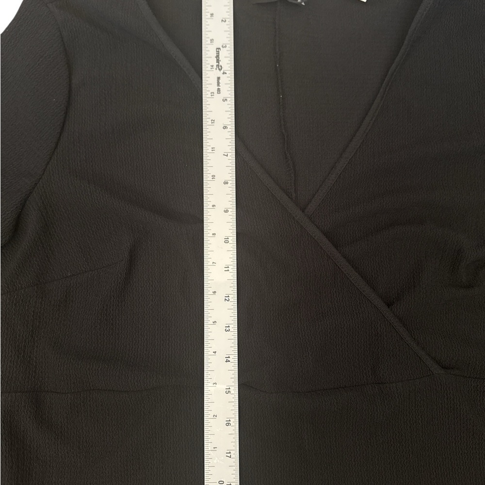 Cider Elegant Black Wrap Blouse - Picture 3 of 5